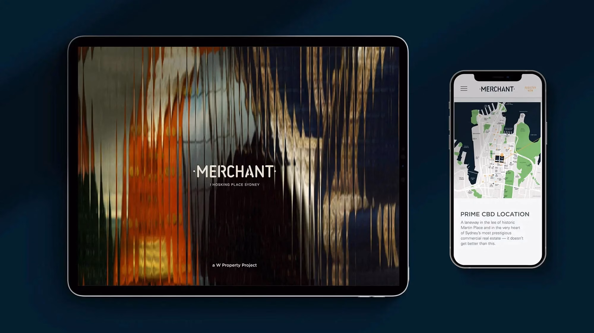Merchant Suites iPad and mobile view of website