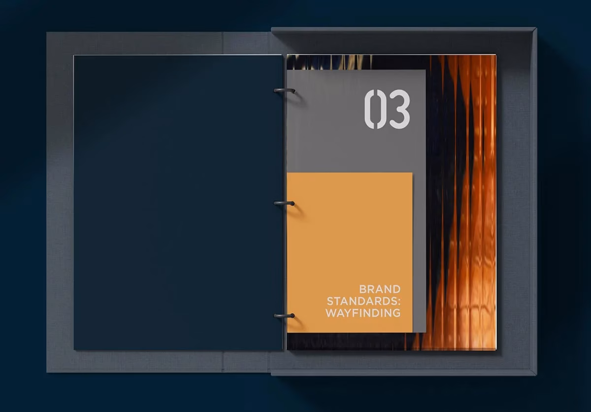 Hospitality-inspired commercial office branding collateral for Merchant Suites
