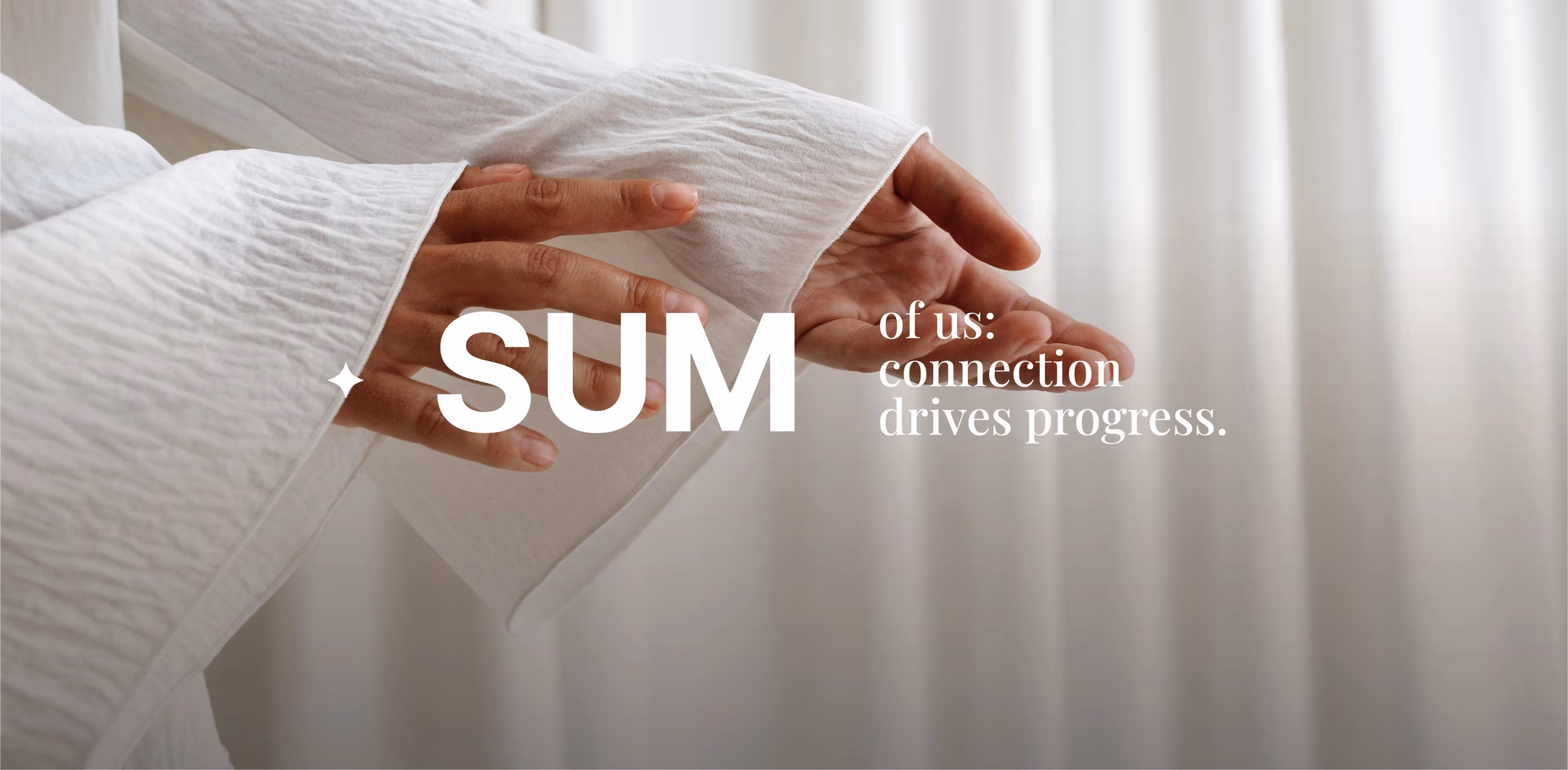 Wellness Summit Asia Pacific branding banner 'Sum of us: Connection drives progress' with graceful woman's hands behind - design by Ludbrook Agency