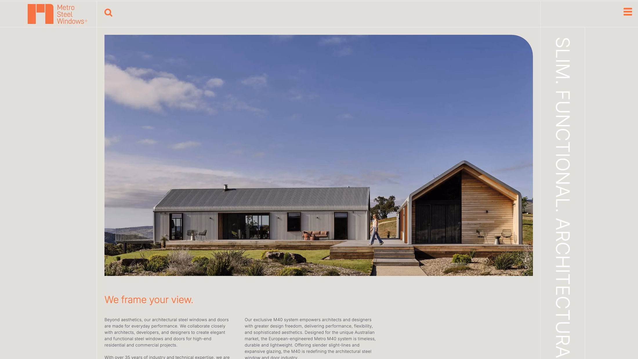 Ludbrook Agency Metro Steel Window website design